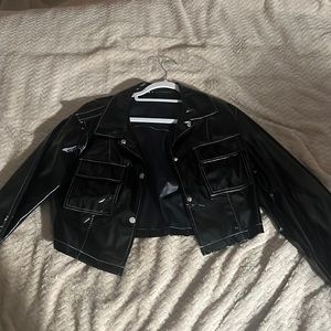 PU LEATHER JACKET LARGE WOMENS